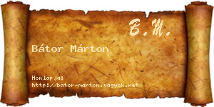 Bátor Márton névjegykártya