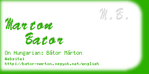 marton bator business card